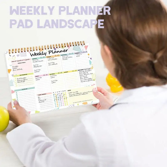 2024 Agenda Planner Desk Weekly Coil Schedule Notepad Multi-Functional Planning Tool for Travel Study Homework Work and Notes