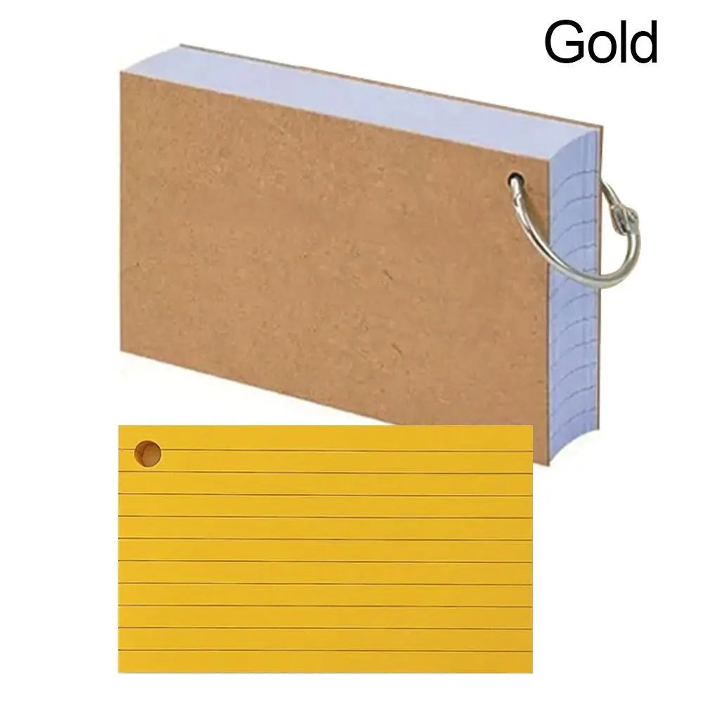50Pcs Binder Horizontal Line Memo Book Double-Sided Loose-Leaf Index Cards with Cover Portable Flash Cards Student Revision Card