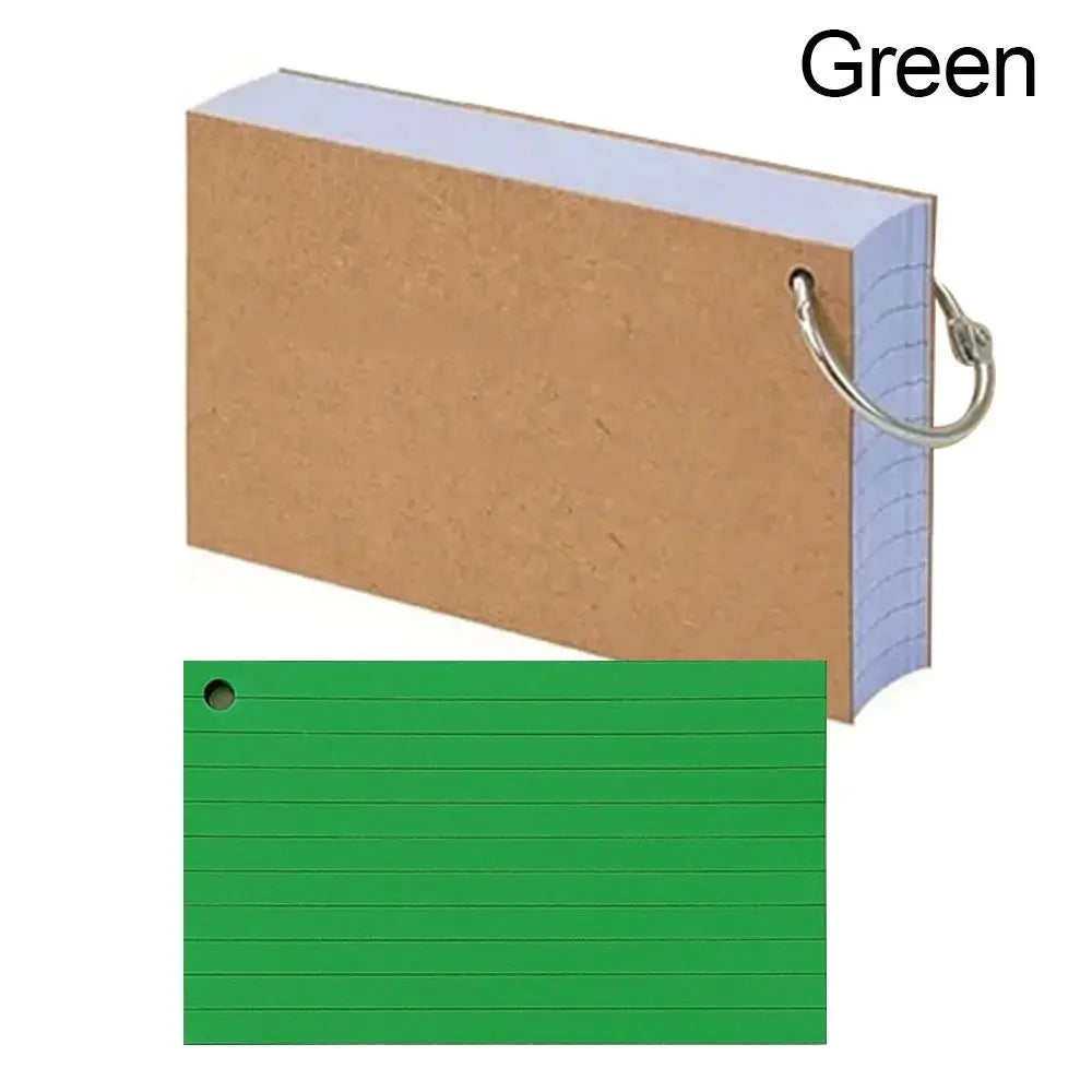 50Pcs Binder Horizontal Line Memo Book Double-Sided Loose-Leaf Index Cards with Cover Portable Flash Cards Student Revision Card
