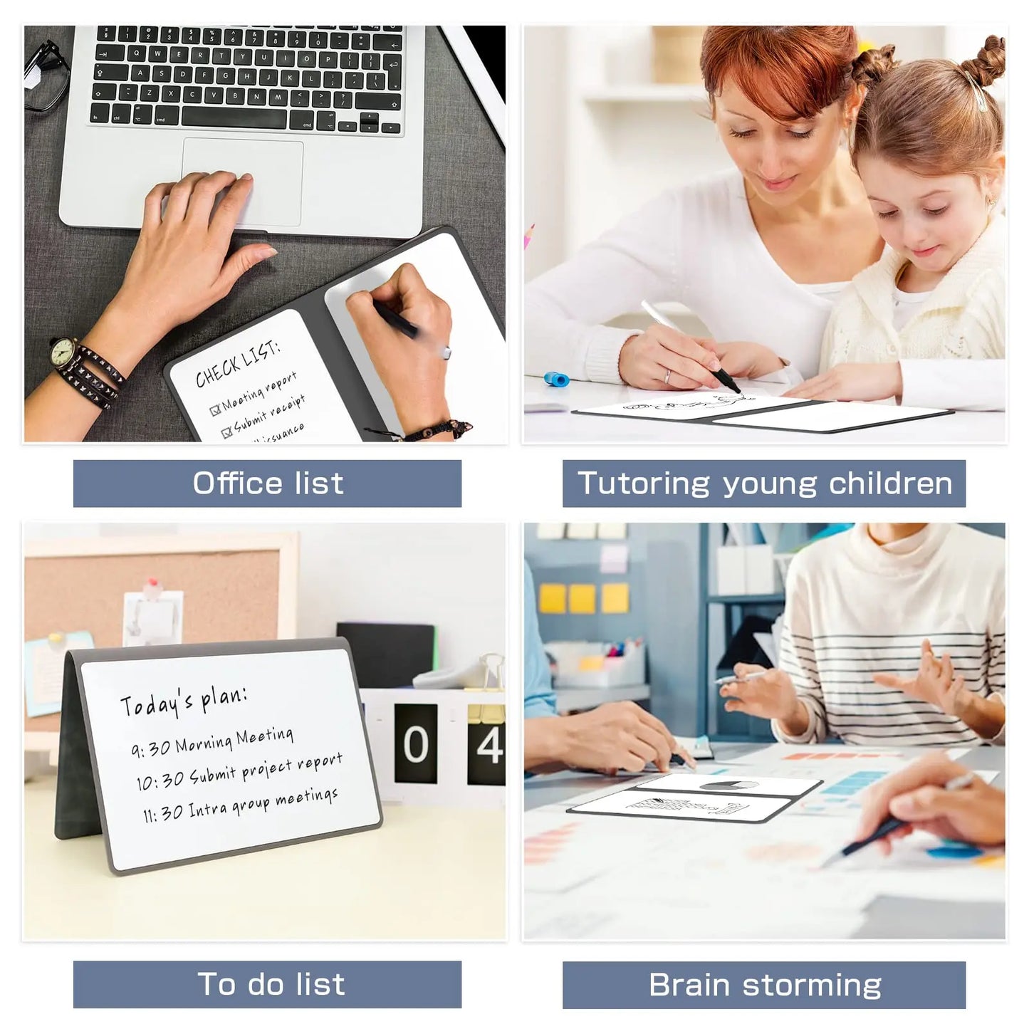 A5 Reusable Whiteboard Notebook Set with Whiteboard Pen Erasing Cloth Leather Memo Pad Weekly Planner Portable Stylish Office