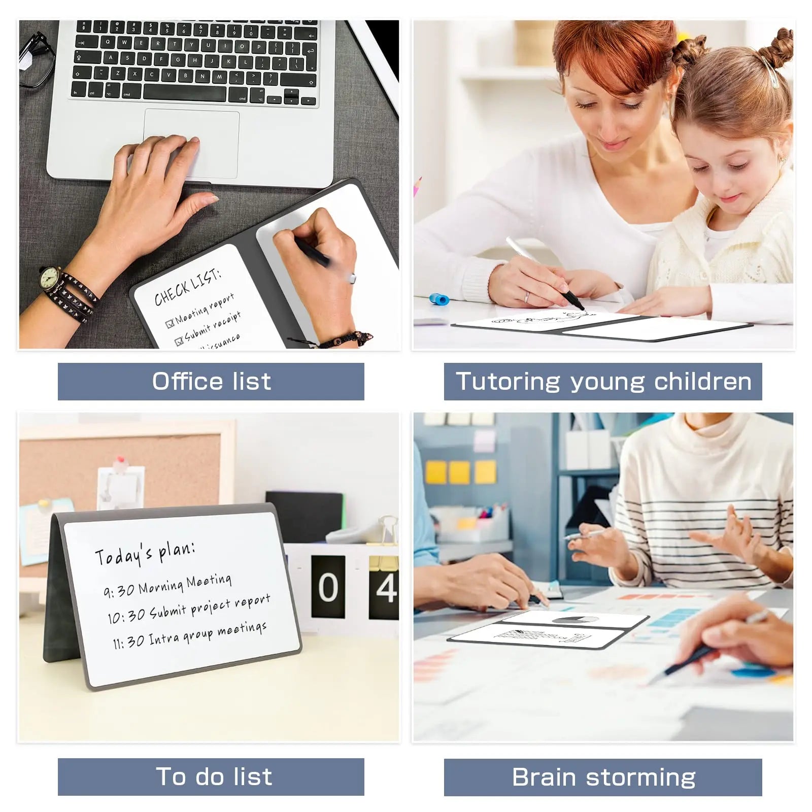 A5 Reusable Whiteboard Notebook Set with Whiteboard Pen Erasing Cloth Leather Memo Pad Weekly Planner Portable Stylish Office