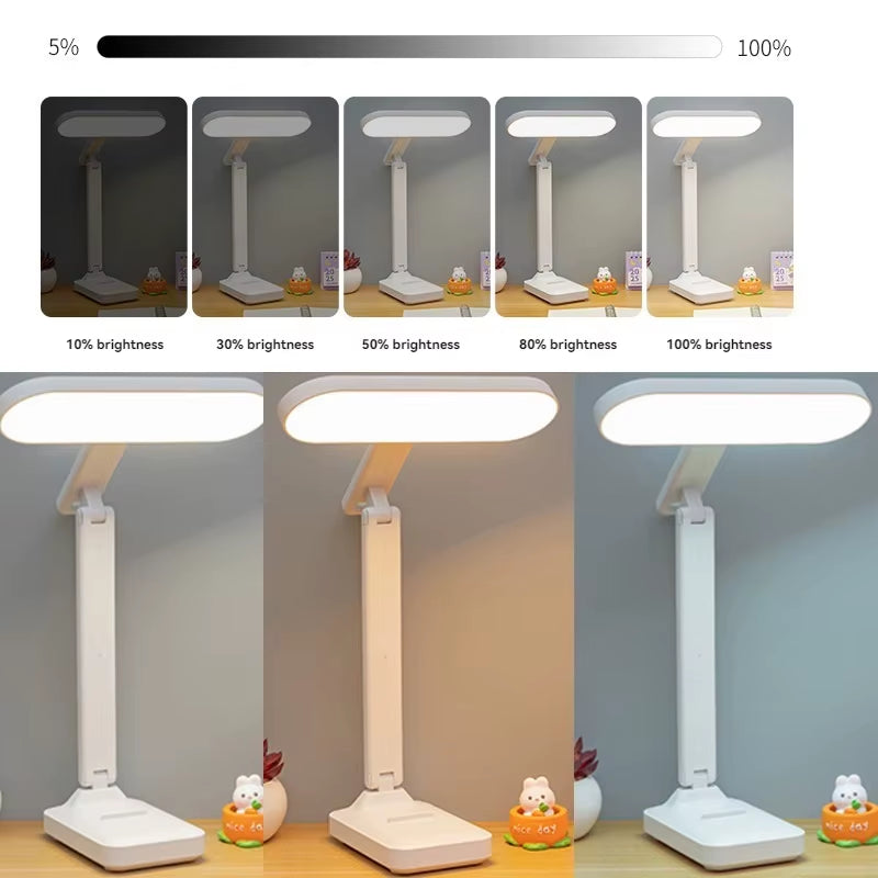 A Multifunctional LED Desk Lamp for Study Dormitory, Rechargeable Reading Desk Lamp, LED Desk Lamp, Folding Desk Lamp for Bedroo