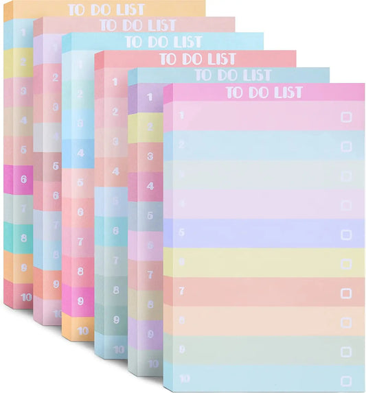 50 Sheets to Do List Sticky Notes Multicolors Lined Sticky Notes Portable Sticky Notes Memo Pad Notepad Kawaii Stationery
