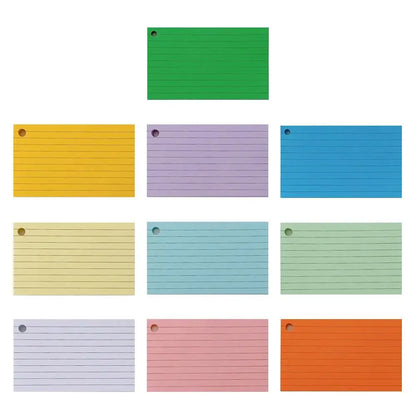 50Pcs Binder Horizontal Line Memo Book Double-Sided Loose-Leaf Index Cards with Cover Portable Flash Cards Student Revision Card