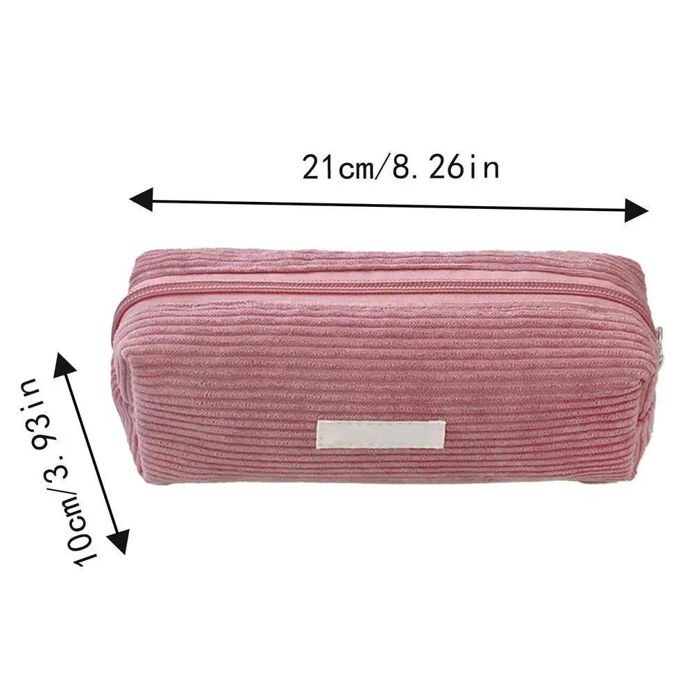 Pencil Bag Large Capacity Simple Cute Pencil Case Large Capacity Multifunctional Canvas Pen Box Desktop Stationery Organizer