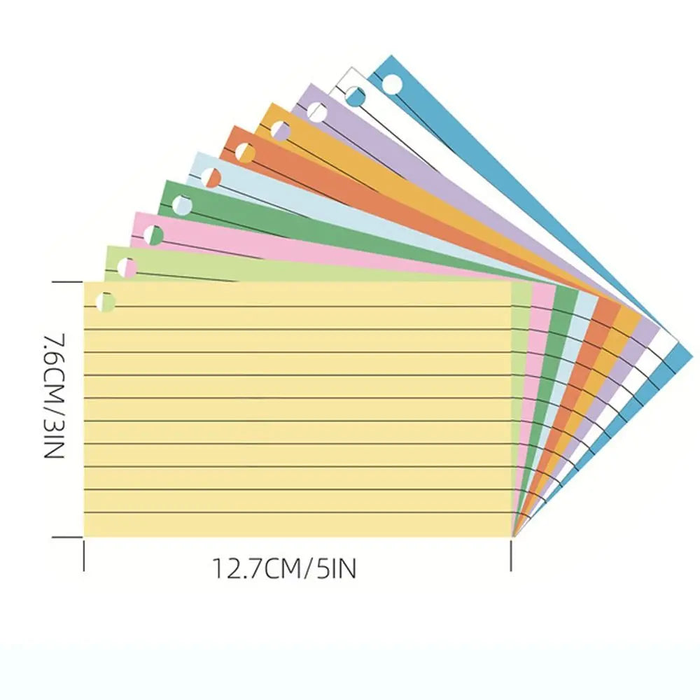 50Pcs Binder Horizontal Line Memo Book Double-Sided Loose-Leaf Index Cards with Cover Portable Flash Cards Student Revision Card