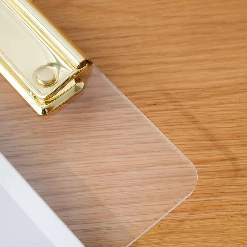 Clear Acrylic Clipboard A4 Letter Size (8.6" X 12.2"), Office Clipboard with Gold Clip