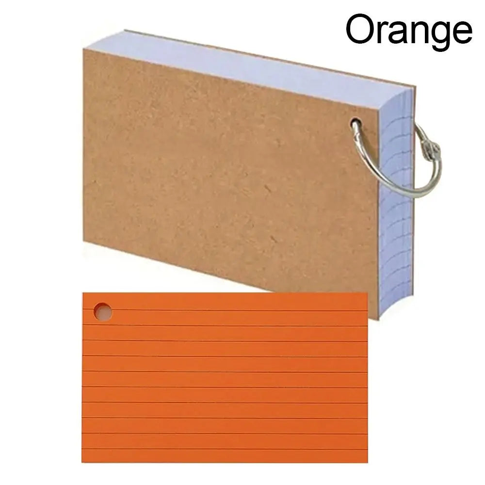 50Pcs Binder Horizontal Line Memo Book Double-Sided Loose-Leaf Index Cards with Cover Portable Flash Cards Student Revision Card