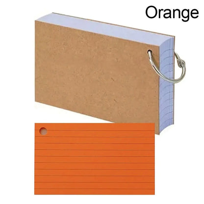 50Pcs Binder Horizontal Line Memo Book Double-Sided Loose-Leaf Index Cards with Cover Portable Flash Cards Student Revision Card