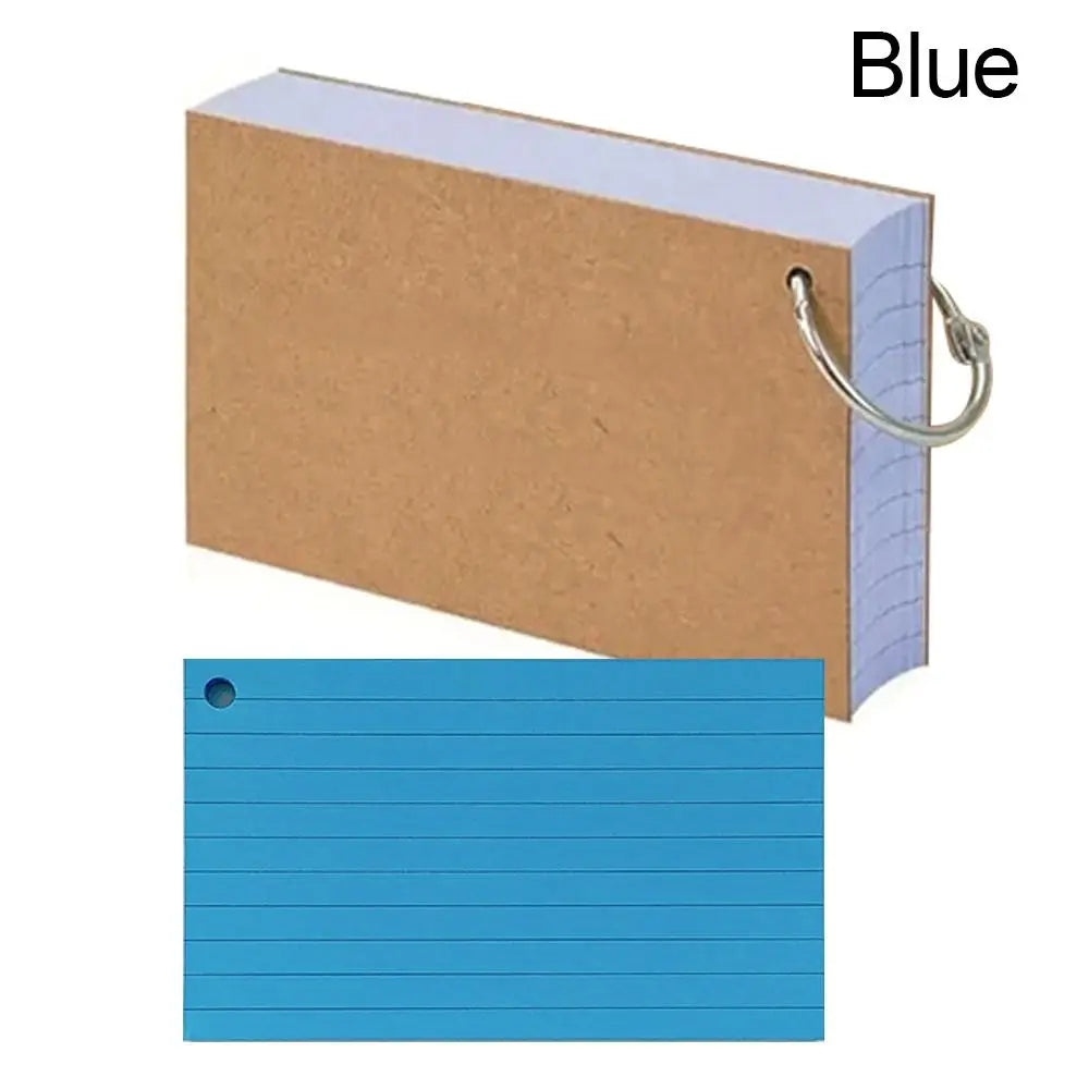 50Pcs Binder Horizontal Line Memo Book Double-Sided Loose-Leaf Index Cards with Cover Portable Flash Cards Student Revision Card
