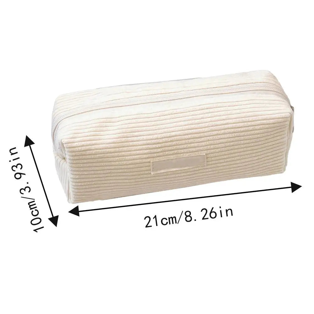 Pencil Bag Large Capacity Simple Cute Pencil Case Large Capacity Multifunctional Canvas Pen Box Desktop Stationery Organizer