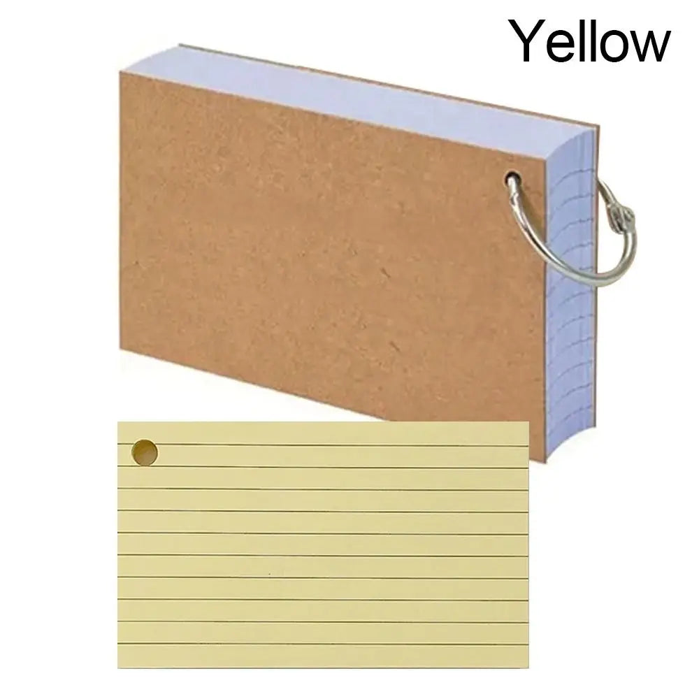 50Pcs Binder Horizontal Line Memo Book Double-Sided Loose-Leaf Index Cards with Cover Portable Flash Cards Student Revision Card