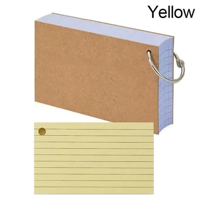 50Pcs Binder Horizontal Line Memo Book Double-Sided Loose-Leaf Index Cards with Cover Portable Flash Cards Student Revision Card
