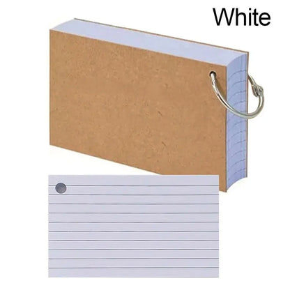 50Pcs Binder Horizontal Line Memo Book Double-Sided Loose-Leaf Index Cards with Cover Portable Flash Cards Student Revision Card