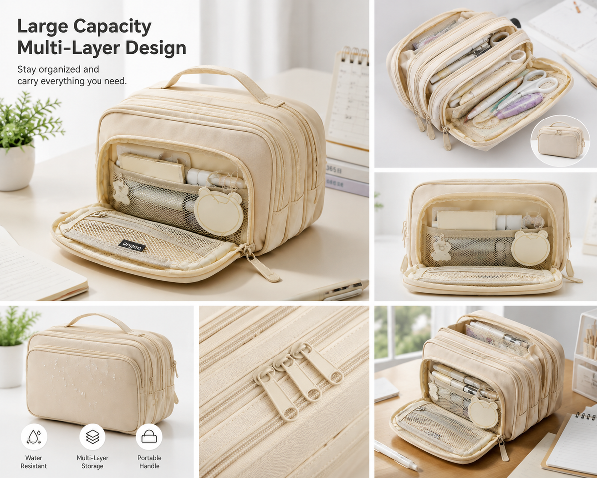 Large-Capacity Multi-Layer Pencil Case
