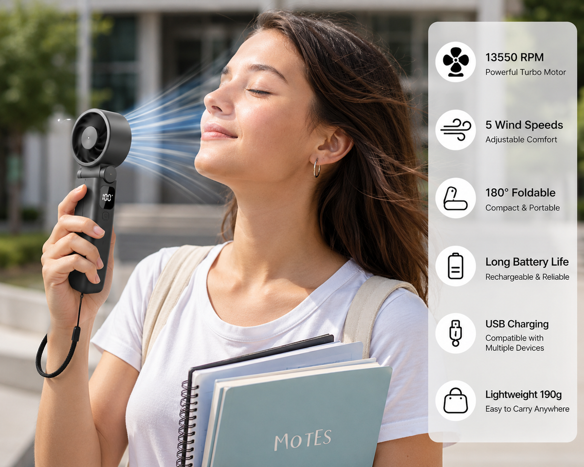 Portable 3-in-1 Turbo Handheld Fan
