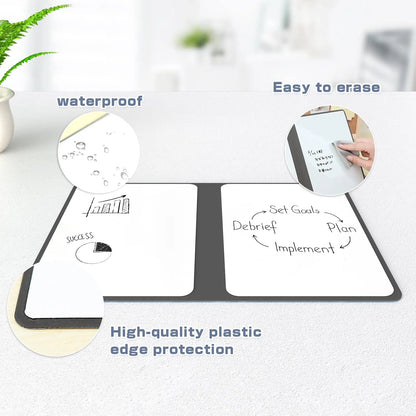 A5 Reusable Whiteboard Notebook Set with Whiteboard Pen Erasing Cloth Leather Memo Pad Weekly Planner Portable Stylish Office