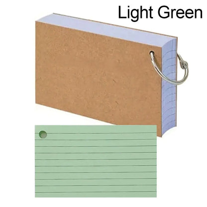 50Pcs Binder Horizontal Line Memo Book Double-Sided Loose-Leaf Index Cards with Cover Portable Flash Cards Student Revision Card