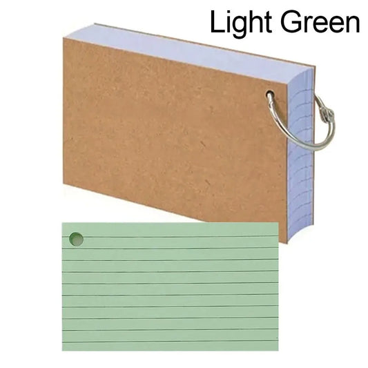 50Pcs Binder Horizontal Line Memo Book Double-Sided Loose-Leaf Index Cards with Cover Portable Flash Cards Student Revision Card