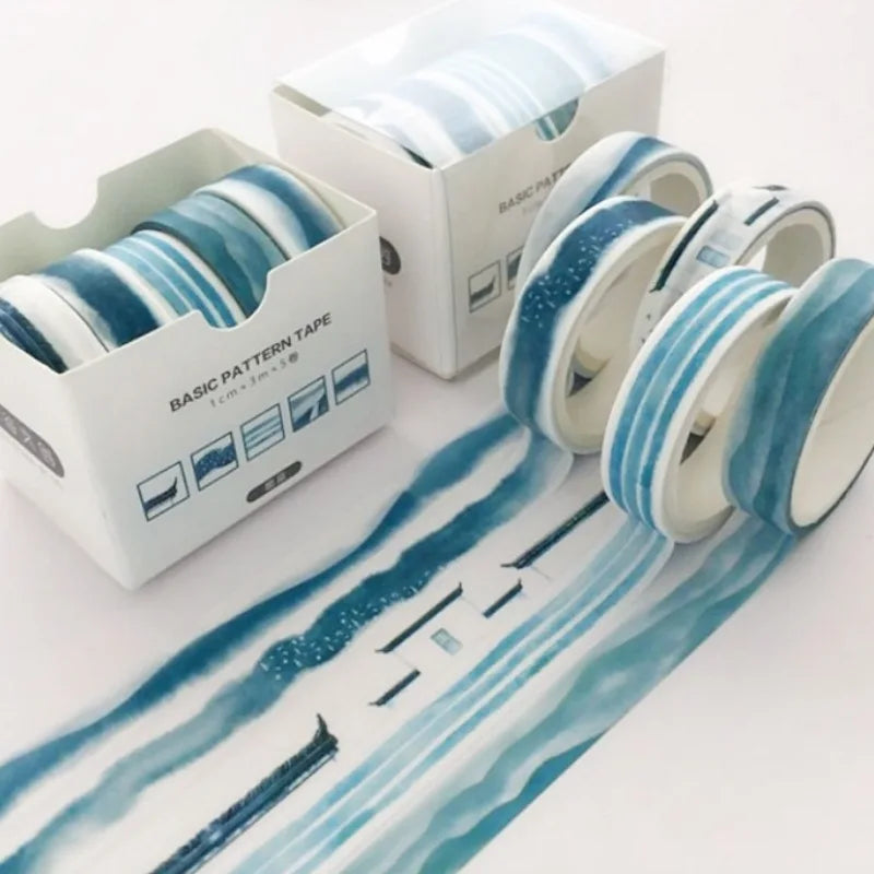 5 Pcs Moon Star Washi Tape Set Adhesive Decoration Stickers for Scrapbooking Diary Stationery School Supplies Starry Night Theme