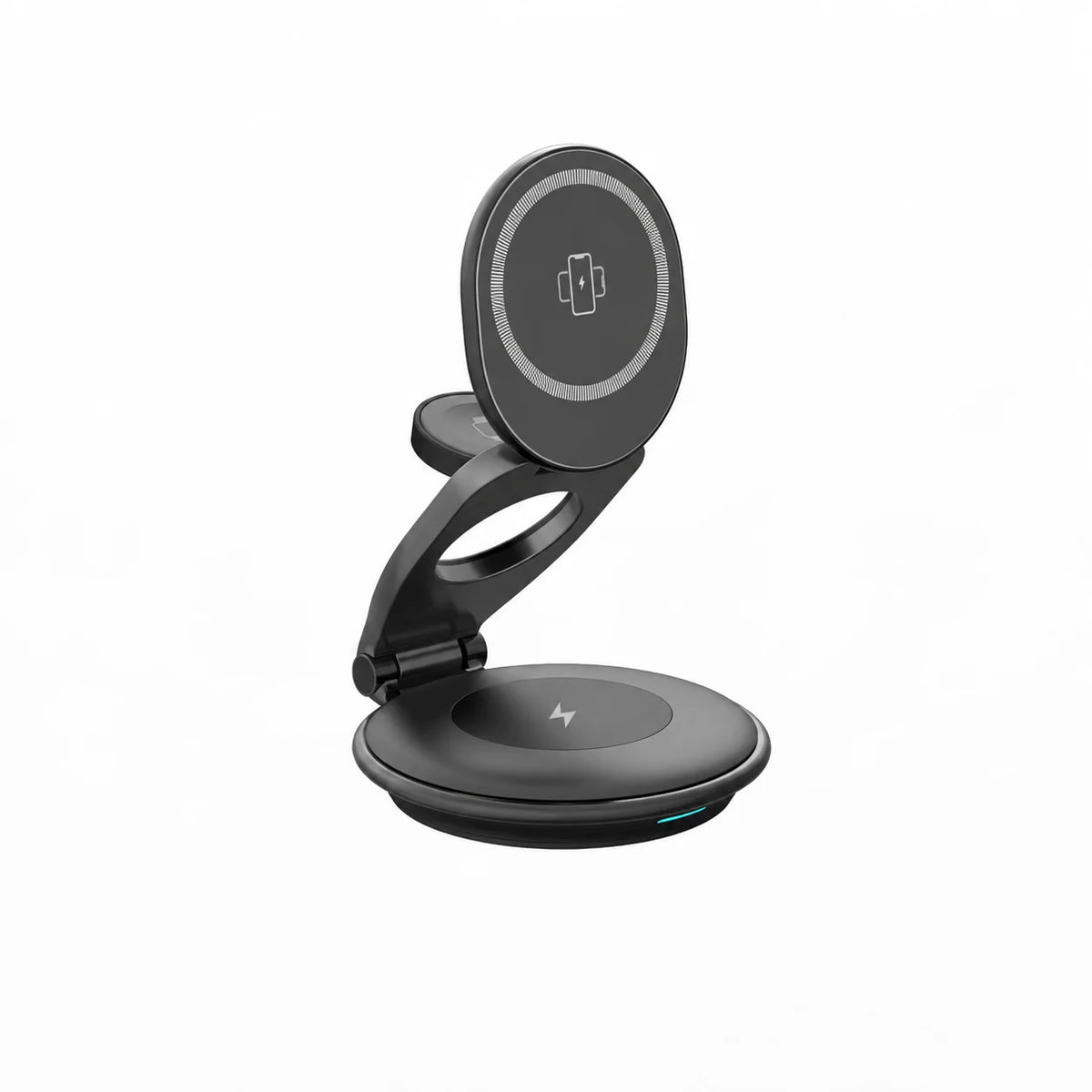 Foldable 3-In-1 Magnetic Wireless Charger Portable Fast Charging Dock Multi Device Charging Station for Mobile Phones, Smartwatch & Wireless Earphones