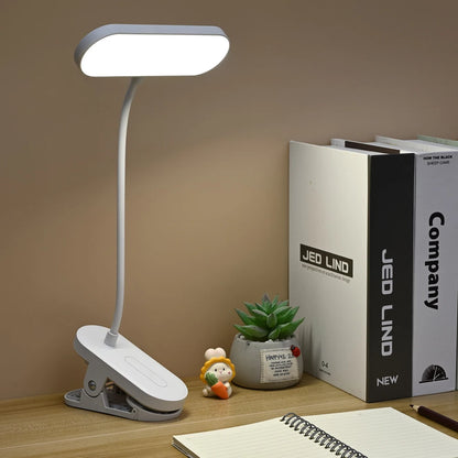 Clip-On Desk Lamp Portable LED Desk Lamp Desktop Book Lamp Timed Stepless Dimming 1200 Mah Eye Protection Reading Study Lamp