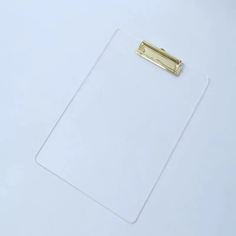 Clear Acrylic Clipboard A4 Letter Size (8.6" X 12.2"), Office Clipboard with Gold Clip