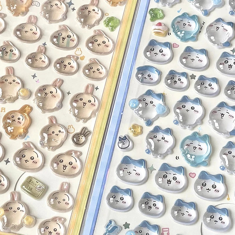 3D Relief Stickers Aesthetic Stickers Cute Scrapbooking DIY Journaling Decal Cartoon Seal Stickers School Kids Gift ボンボン ドロップシール