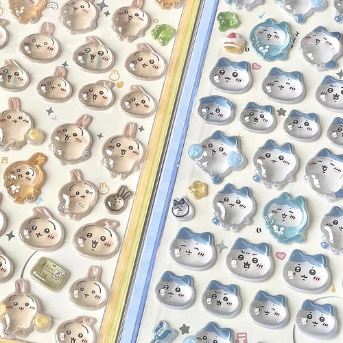 3D Relief Stickers Aesthetic Stickers Cute Scrapbooking DIY Journaling Decal Cartoon Seal Stickers School Kids Gift ボンボン ドロップシール
