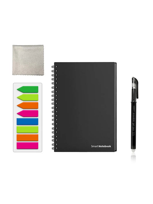 A6 Reusable Smart Notebook Digital Notepad Lined Dotted with Erasable Pen and Wipe for Sketch Cloud Storage and Reuse Endlessly