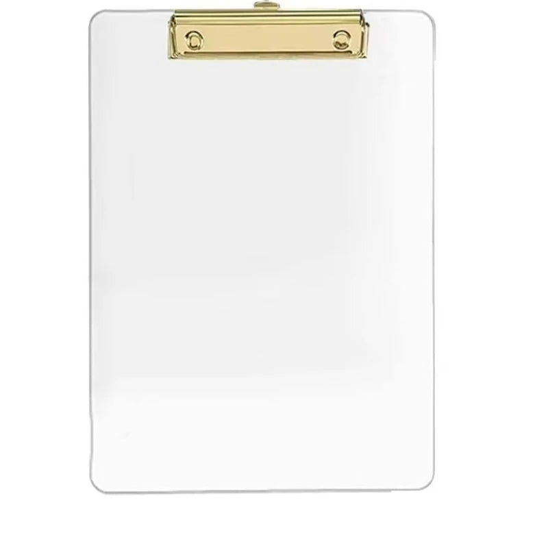 Clear Acrylic Clipboard A4 Letter Size (8.6" X 12.2"), Office Clipboard with Gold Clip
