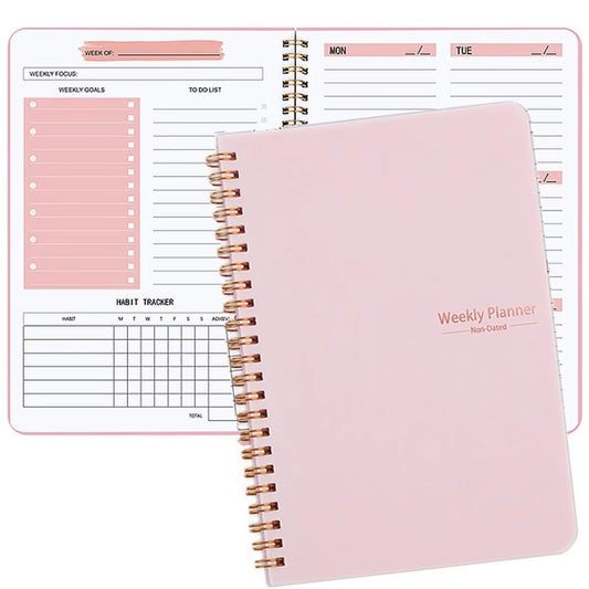 2026 Tree Pattern Spiral Bound Weekly Planner & Notebook & Schedule Organizer, Stationery for Office & School & Study, Plan Book